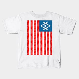 Stars And Stripes - All-Seeing Eye - Unicursal Hexagram. Kids T-Shirt